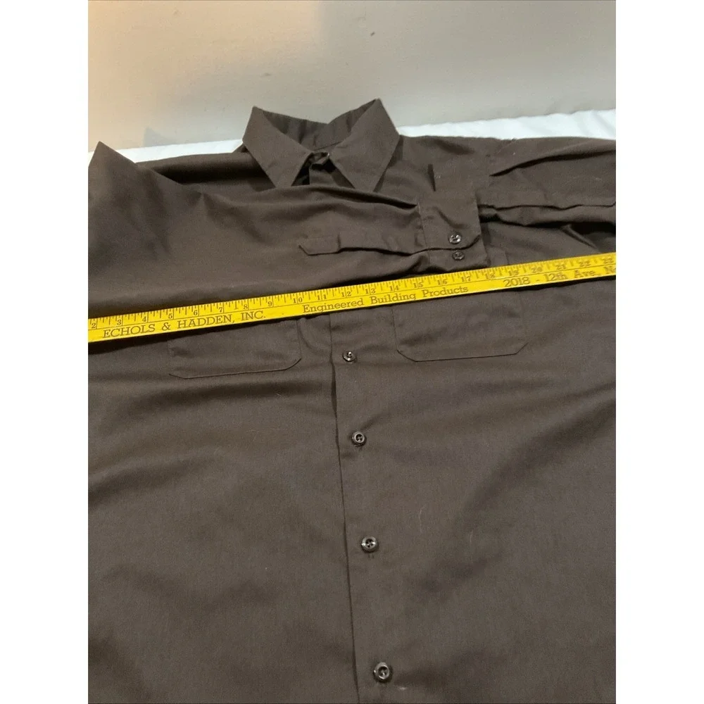 Dickies‎ Button Shirt Mens L Original Fit Long Sleeve Brown Front Pockets G84